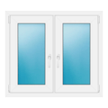 Zweiflügeliges Fenster 100x88,5 cm Weiß