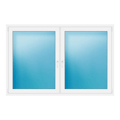 Zweiflügeliges Fenster 205x135 cm Weiß