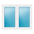 Zweiflügeliges Fenster 150x125 cm Weiß