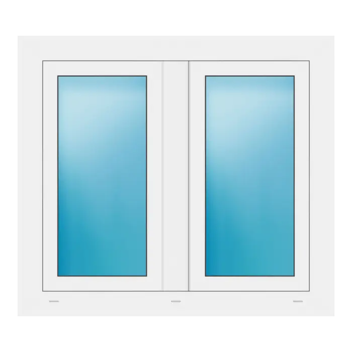 Zweiflügeliges Fenster 100x88,5 cm Weiß