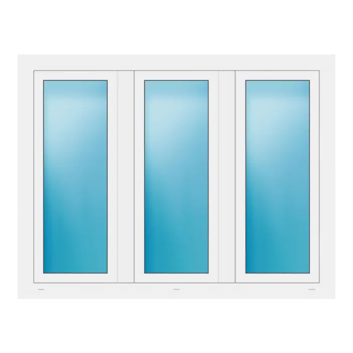 Dreiflügeliges Fenster 156x120 cm Weiß