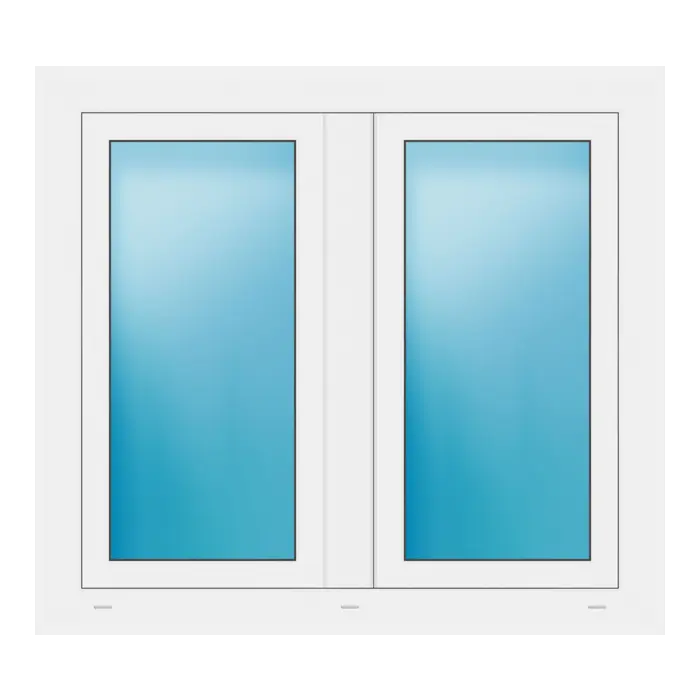 Zweiflügeliges Fenster 106,8x96,4 cm Weiß